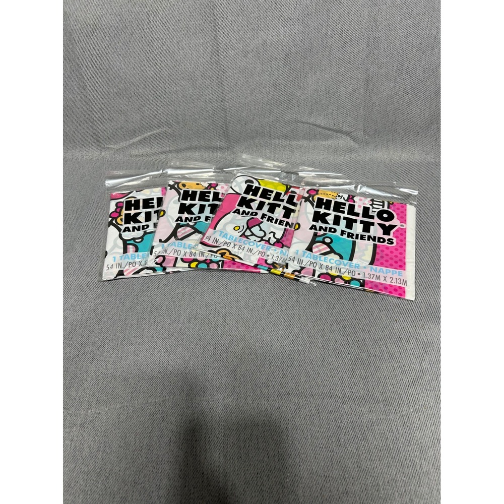 Sanrio Tablecover 4 Pack 54x84 Multicolor Hello Kitty and Friends Plastic Party